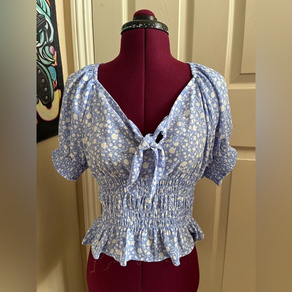 Sienna Sky Women’s Blue Print Blouse Top Brand New - Picture 3 of 5